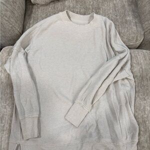 Aerie Cream waffleknit Sweatshirt